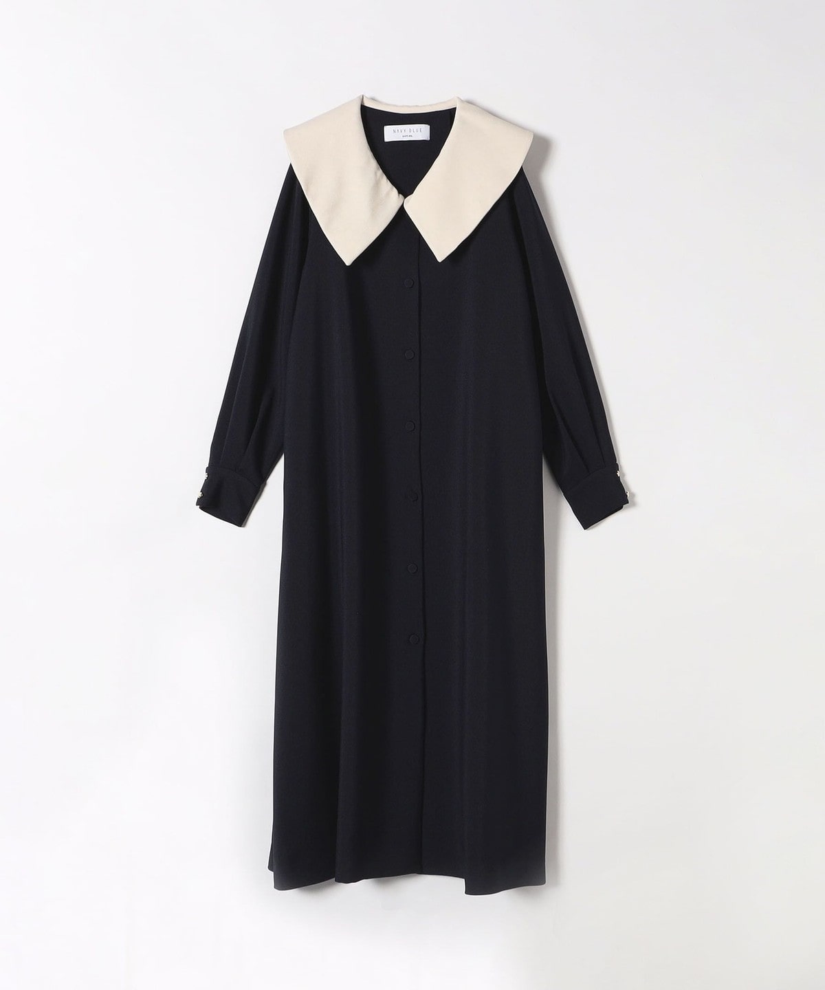 SHIPS any: 〈洗濯機可能〉ダブルクロス チェルシー ワンピース［NAVY  