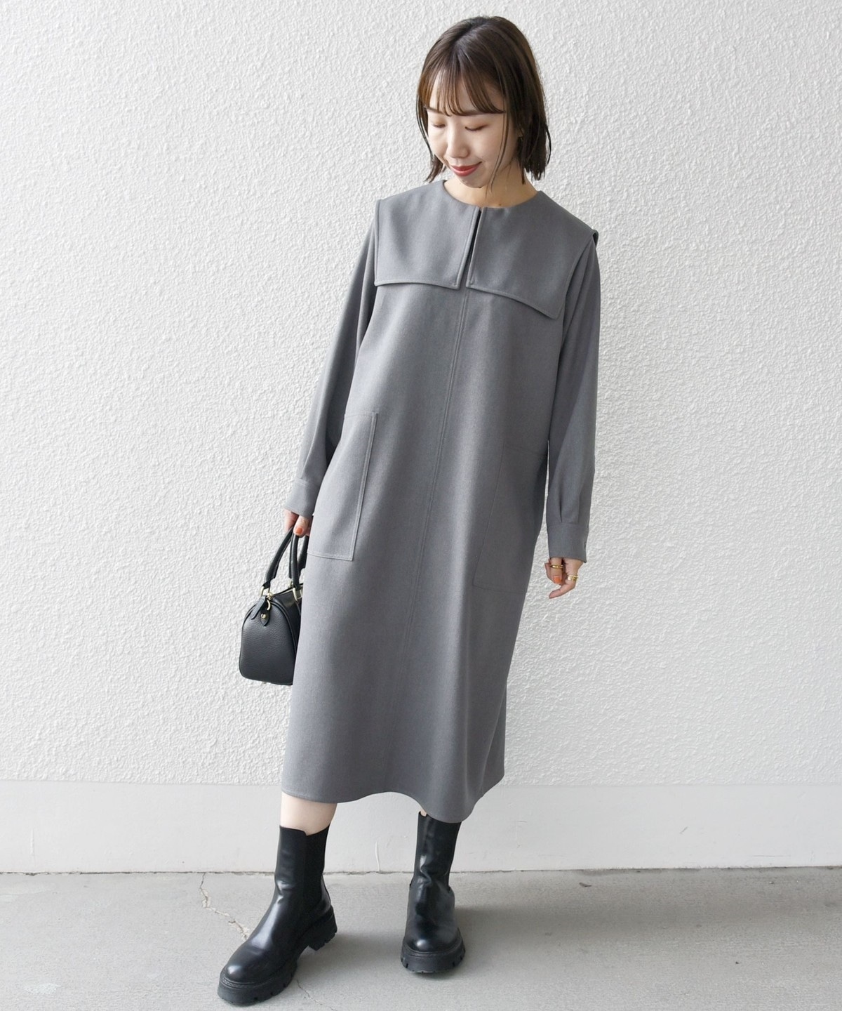 WEB限定】SHIPS any: ウーリッシュ フランネル セーラー カラー  