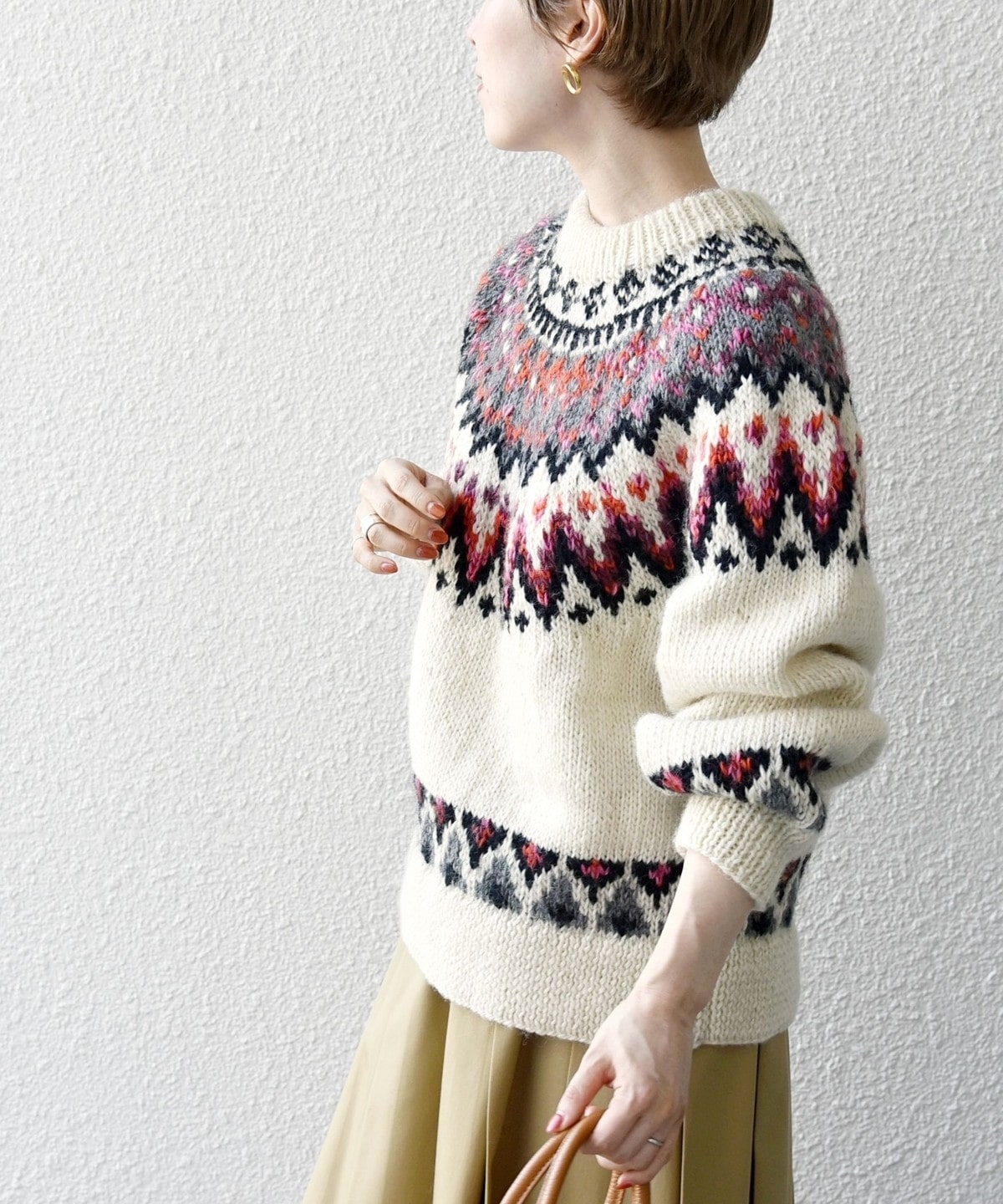 SHIPS any別注】NEPAL HAND KNIT: タイダイ 求心柄 ニット: トップス