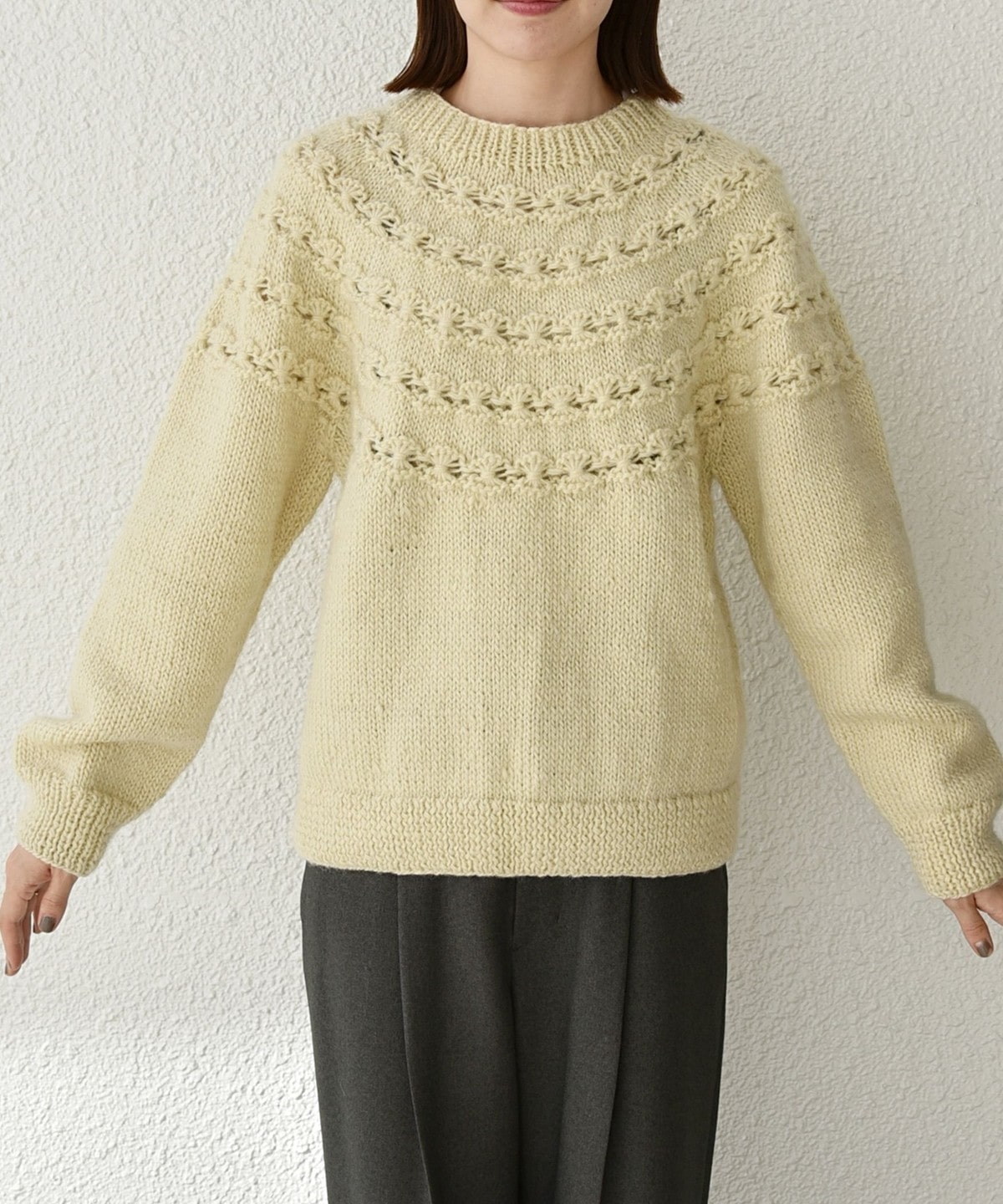 SHIPS any別注】NEPAL HAND KNIT: フラワー ライン ニット: トップス ...