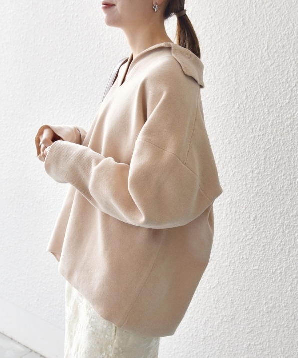 ココディール　Wカラースキッパーニットプルオーバー　イエロー ココディール Wカラースキッパーニットプルオーバー イエロー