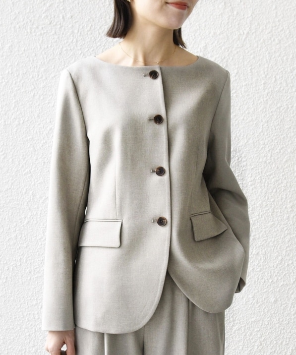 SHIPS any:〈洗濯機可能〉シャーク ノーカラー ジャケット｜ SHIPS