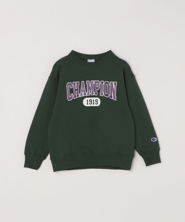Champion: クルーネック カレッジライク ロゴ スウェット<KIDS