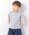 SHIPS any: オーバーサイズ バイカラー 半袖 Tシャツ <KIDS> ライトグレー