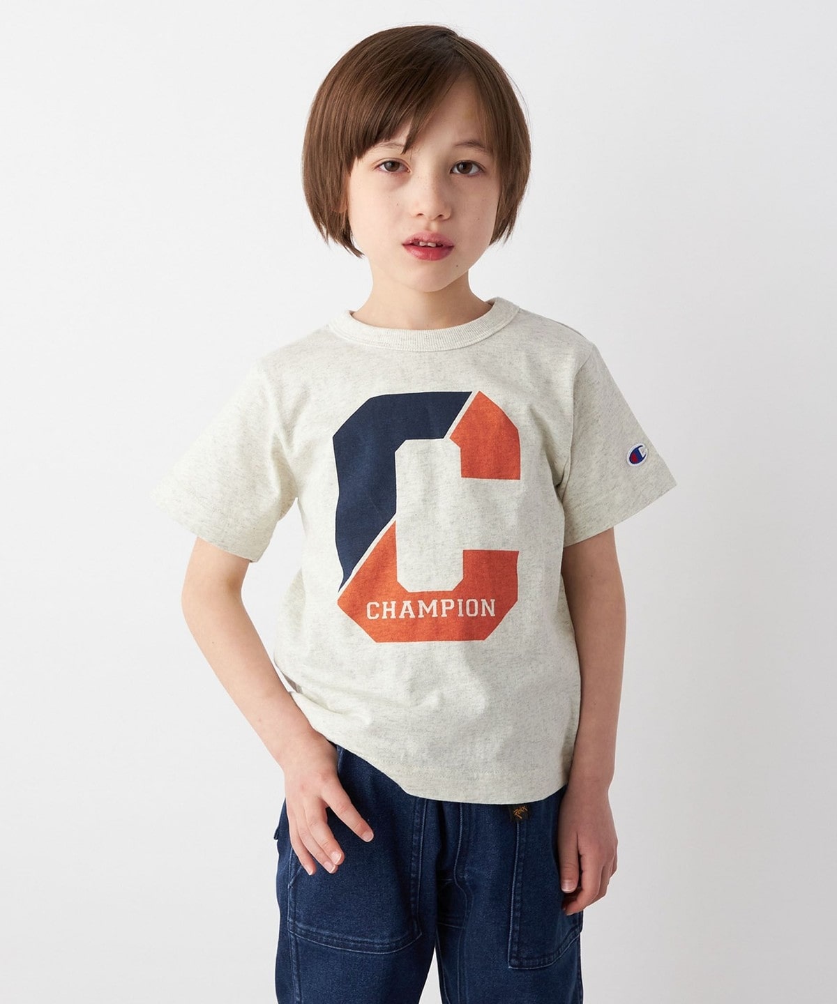 Champion: C プリント 半袖 Tシャツ 110/130サイズ<KIDS>◇: Tシャツ