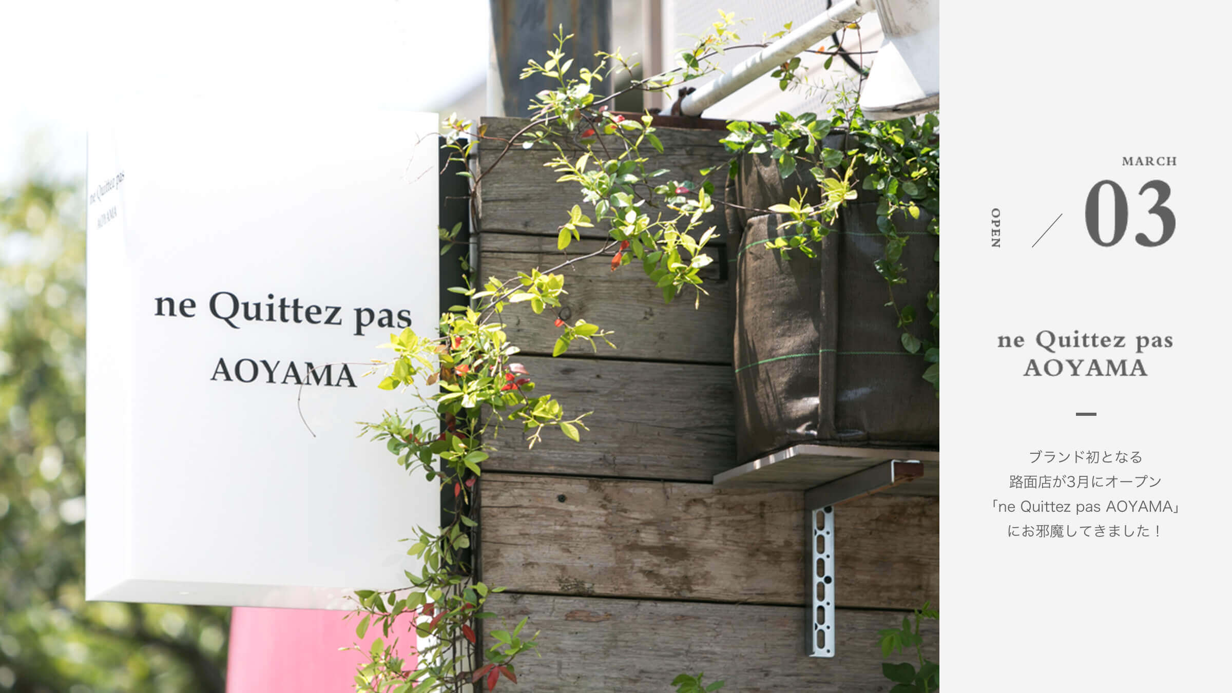 �u�����h���ƂȂ�H�ʓX��3���ɃI�[�v���une Quittez pas AOYAMA�v�ɂ��ז����Ă��܂����I