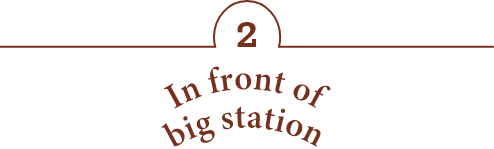 2 In front of big station